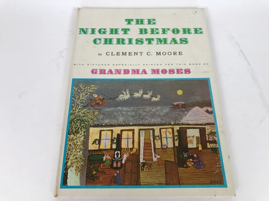 Vintage Book The Night Before Christmas By Clement C. Moore With Pictures By Grandma Moses - Copyright 1948, 1960, 1961 By Grandma Moses, Inc - Published by Random House [Photo 1]