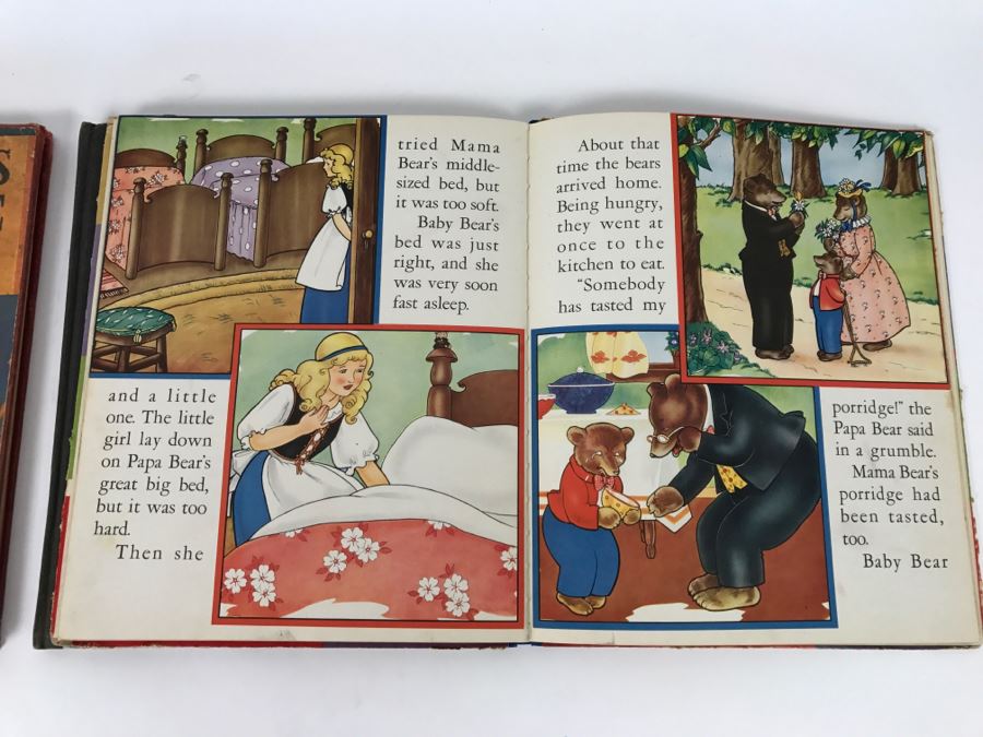 Vintage Books - Bedtime Stories For Wide Awake Children Copyright MCMXXXIX, Round The Mulberry Bush By Marion L. McNeil Copyright MCMXXXIII, And Three Famous Stories Illustrated By Mary Ellisworth Copyright 1941 [Photo 7]