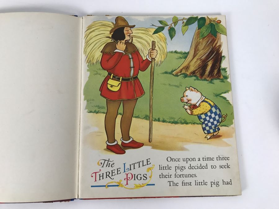 Vintage Books - Bedtime Stories For Wide Awake Children Copyright MCMXXXIX, Round The Mulberry Bush By Marion L. McNeil Copyright MCMXXXIII, And Three Famous Stories Illustrated By Mary Ellisworth Copyright 1941 [Photo 6]