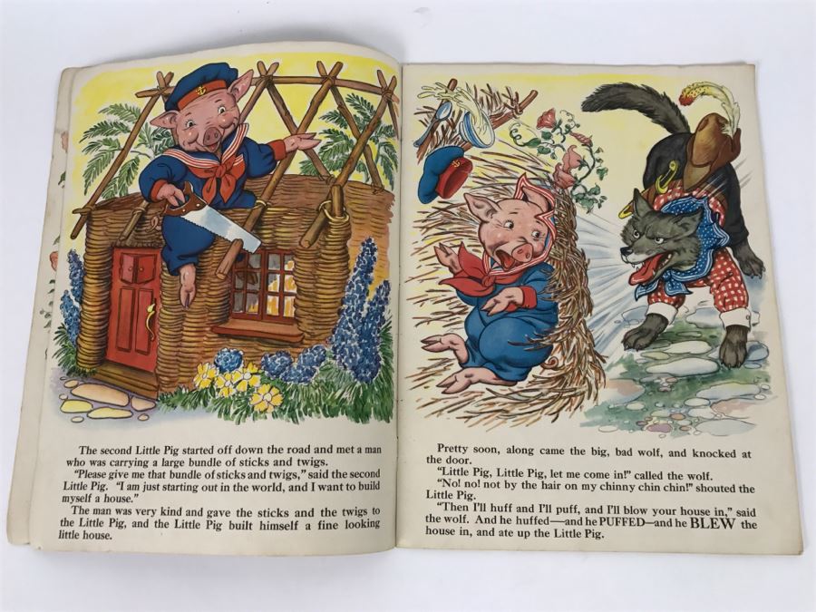 Vintage Book Three Little Pigs - Copyright 1941 Merrill Publishing Company [Photo 7]