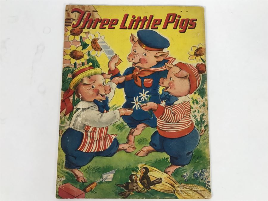 Vintage Book Three Little Pigs - Copyright 1941 Merrill Publishing Company [Photo 4]
