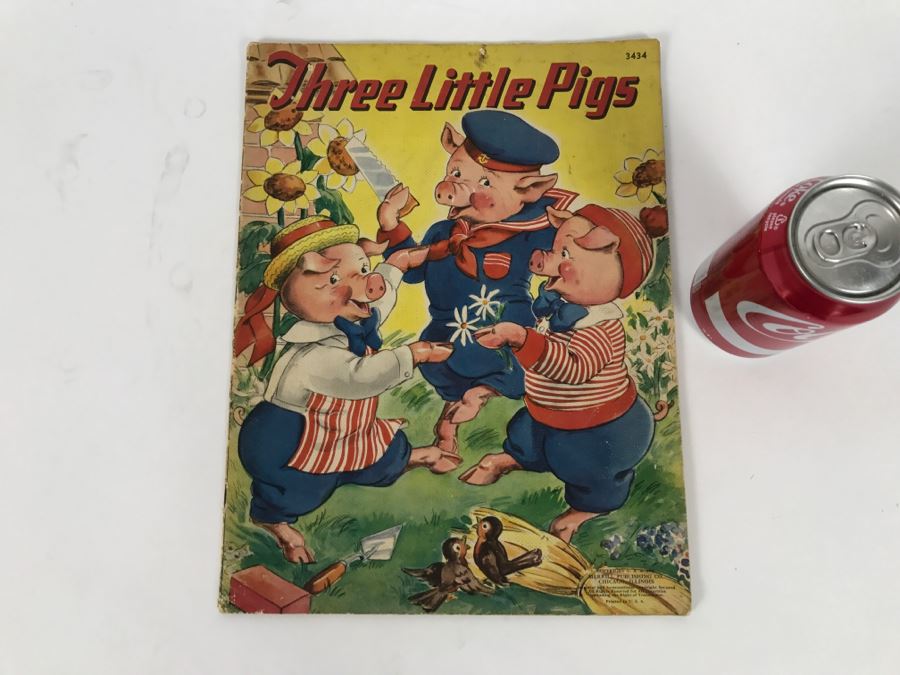 Vintage Book Three Little Pigs - Copyright 1941 Merrill Publishing Company [Photo 2]