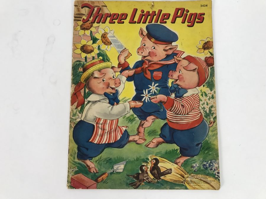 Vintage Book Three Little Pigs - Copyright 1941 Merrill Publishing Company [Photo 1]
