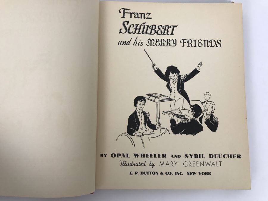 Vintage Books - Mozart The Wonder Boy By Opal Wheeler and Sybil Deucher Copyright 1934 By E.P.Dutton and Company, And Franz Schubert And His Merry Friends By Opal Wheeler and Sybil Deucher Copyright 1939 By E.P. Dutton And Company [Photo 6]