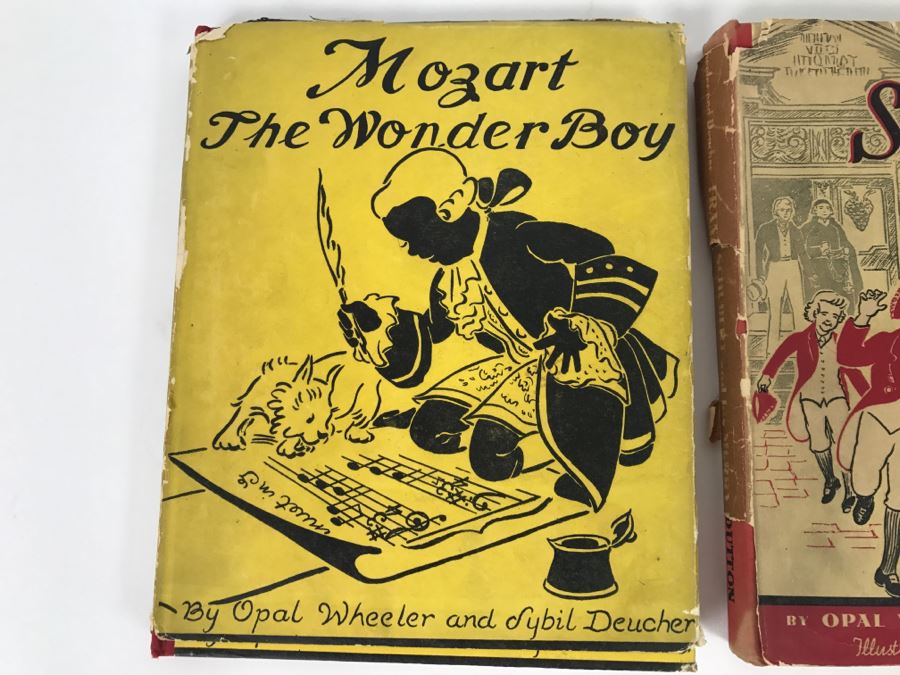 Vintage Books - Mozart The Wonder Boy By Opal Wheeler and Sybil Deucher Copyright 1934 By E.P.Dutton and Company, And Franz Schubert And His Merry Friends By Opal Wheeler and Sybil Deucher Copyright 1939 By E.P. Dutton And Company [Photo 2]