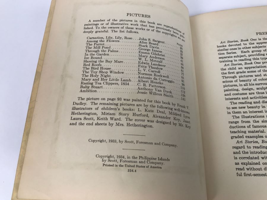 Vintage Book Art Stories Book One Curriculum Foundation Series By William G. Whitford, Edna B Liek, And William S Gray - Copyright 1933, 1934 By Scott, Foresman And Company [Photo 5]