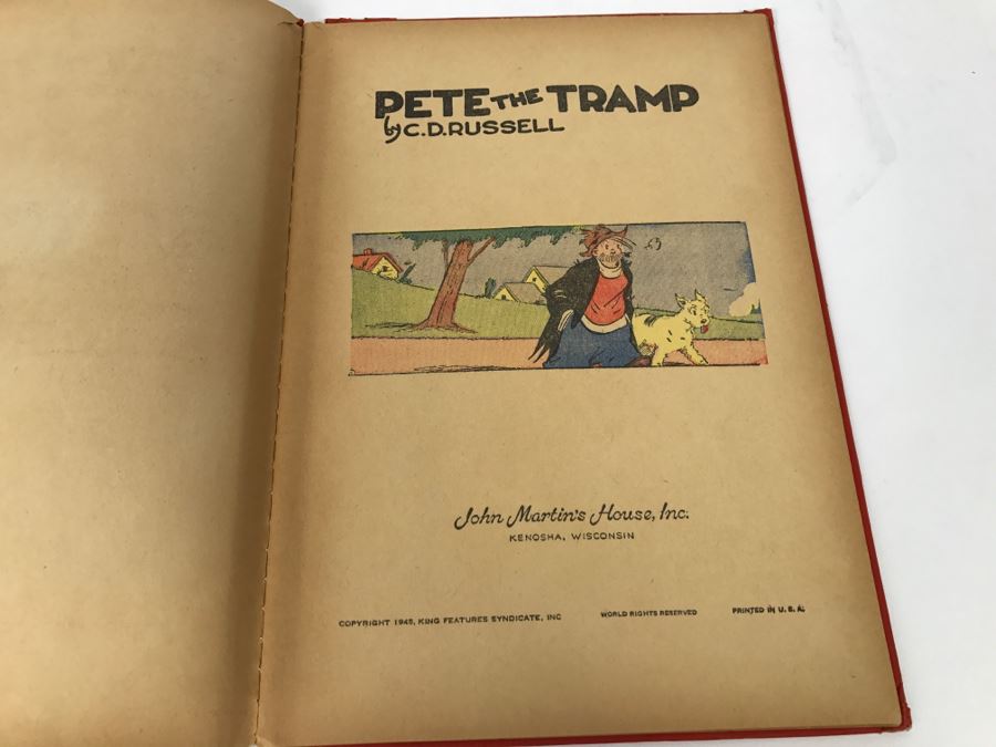 Vintage Book Pete The Tramp By C.D. Russell - Copyright 1945 King Features Syndicate Inc - John Martin’s House, Inc [Photo 6]