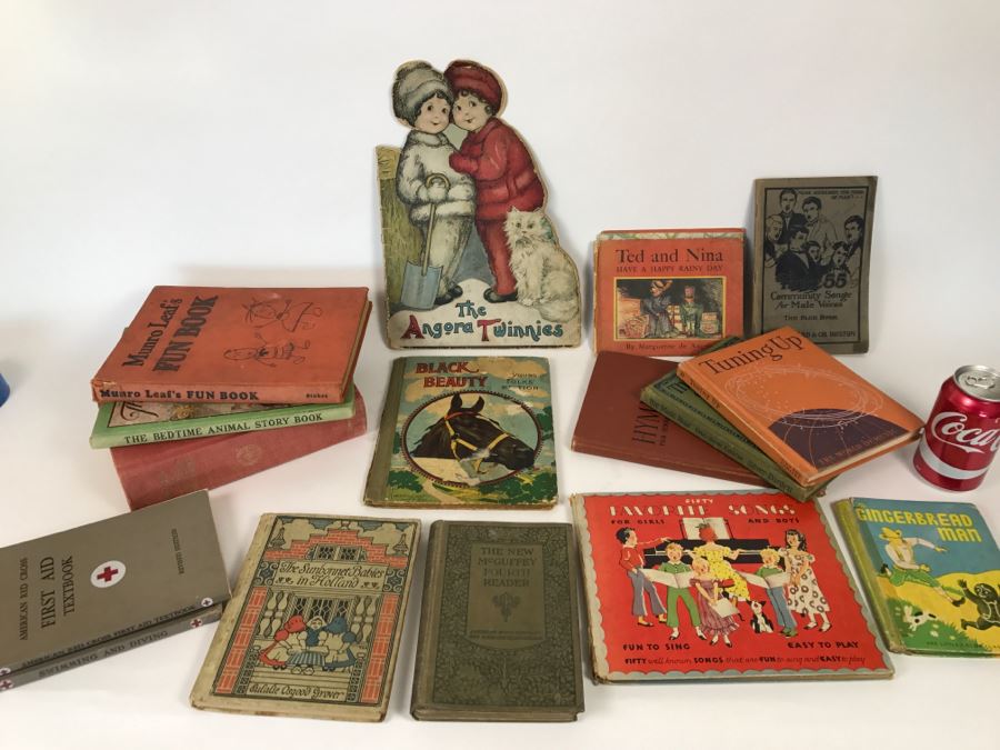 Assorted Vintage Books - Lot of 16 Including Black Beauty, The Angora Twins, Music Books, and First Aid Books Among Others [Photo 2]