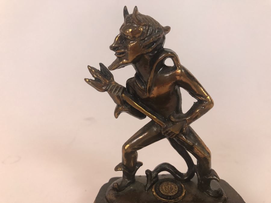 Vintage Duke Blue Devil Brass Ashtray [Photo 2]