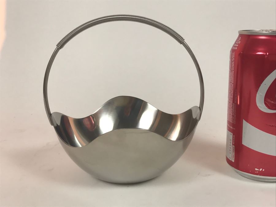 Mid-Century Modern Stainless Steel Selandia Denmark Metal Basket [Photo 6]