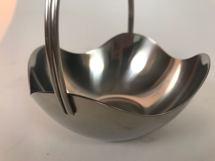 Mid-Century Modern Stainless Steel Selandia Denmark Metal Basket [Photo 5]