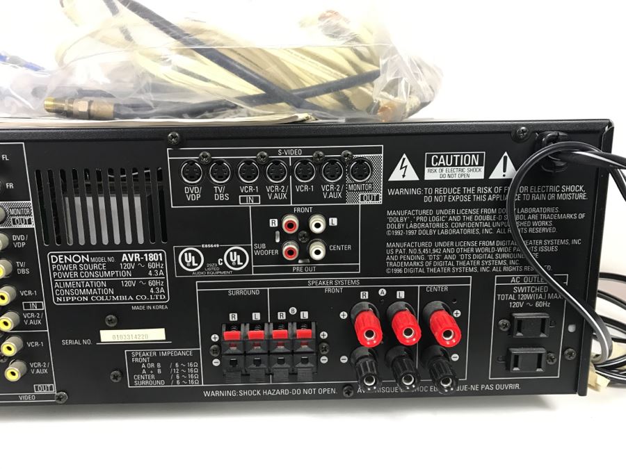 DENON AV Surround Receiver AVR-1801 With Cables [Photo 10]