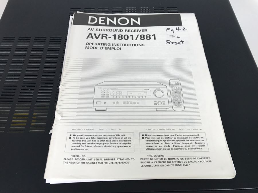 DENON AV Surround Receiver AVR-1801 With Cables [Photo 5]