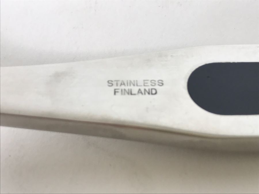 Pair Of Mid-Century Stainless Steel Finland Salad Bowl Fork And Spoon [Photo 5]