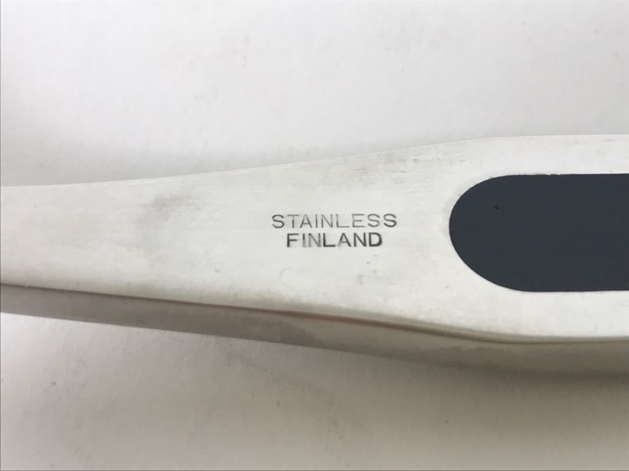 Pair Of Mid-Century Stainless Steel Finland Salad Bowl Fork And Spoon [Photo 2]
