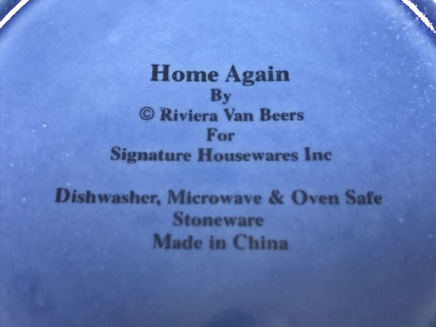 Set Of 3 Blue Nesting Mixing Bowls Home Again By Riviera Van Beers For Signature Housewares Inc [Photo 5]