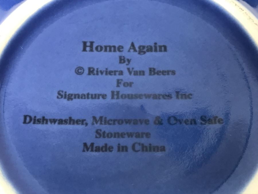 Set Of 3 Blue Nesting Mixing Bowls Home Again By Riviera Van Beers For Signature Housewares Inc [Photo 4]