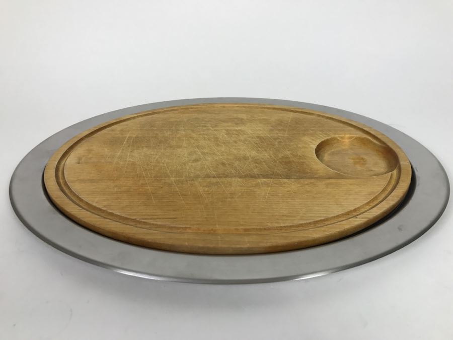 Stainless Steel And Wood Cutting Board Tray [Photo 1]