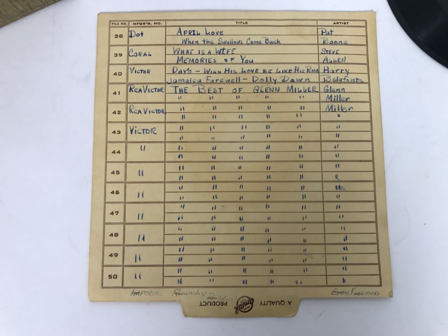 Vintage 45 Vinyl Record Carrying Case With ~50 45RPM Records Including Multiple Elvis Presley And Chuck Berry - See Inventory List In Photos - Records In Great Condition [Photo 14]