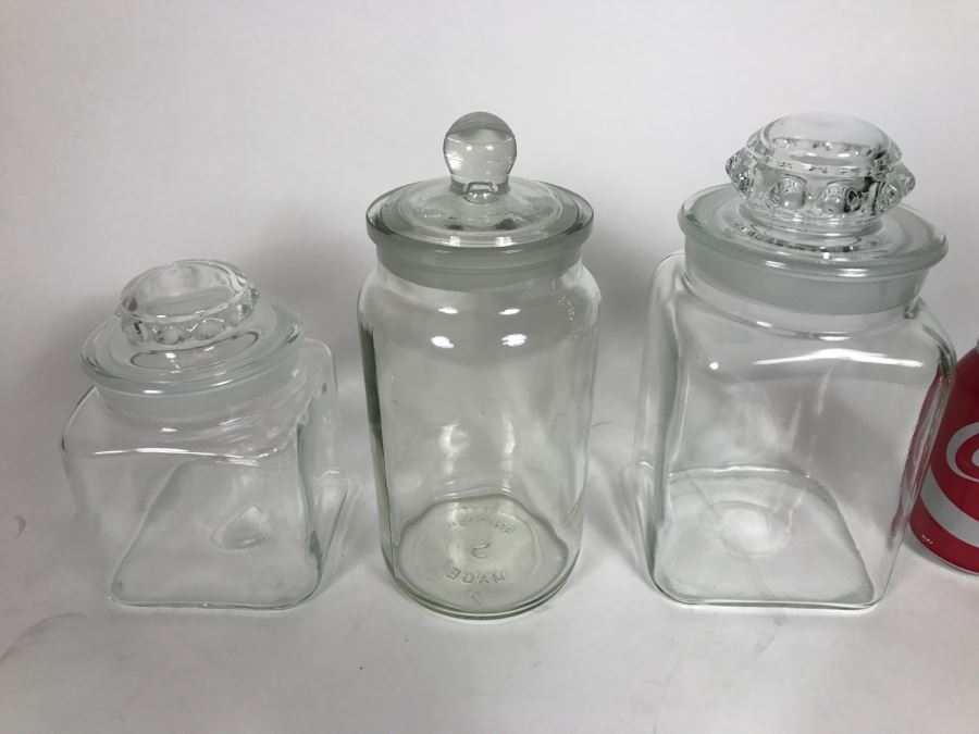 Set Of 3 Lidded Glass Jars [Photo 2]