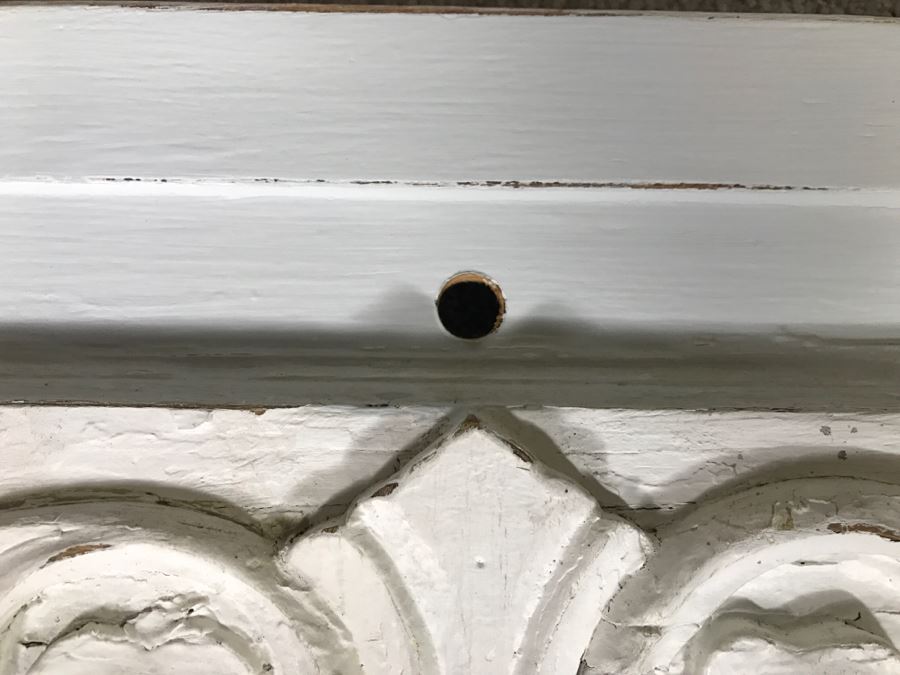 Original 1963 Charcoal Drawing In Stunning Shabby Chic White Custom Architectural Wooden Frame Great For Beveled Glass Mirror 34' X 50' [Photo 7]