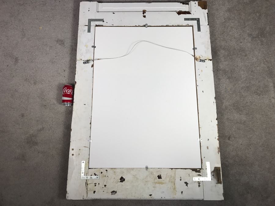 Original 1963 Charcoal Drawing In Stunning Shabby Chic White Custom Architectural Wooden Frame Great For Beveled Glass Mirror 34' X 50' [Photo 19]