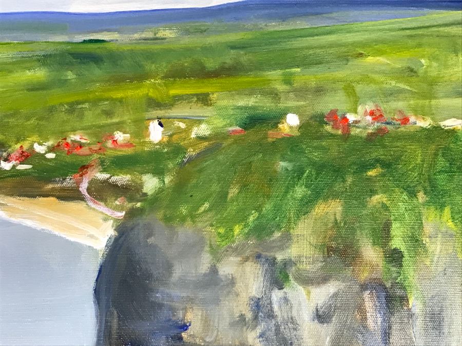 Original Plein Air Oil Painting By Malcolm Ludvigsen (British Mathematician And Plein Air Painter) UK Artist Robin Hood's Bay 30' X 24' [Photo 6]