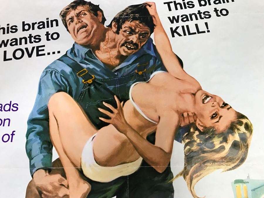 Vintage 1971 Litho Movie Poster 'The Incredible 2 Headed Transplant' - Some Edge Tears 71 Of 116 [Photo 5]