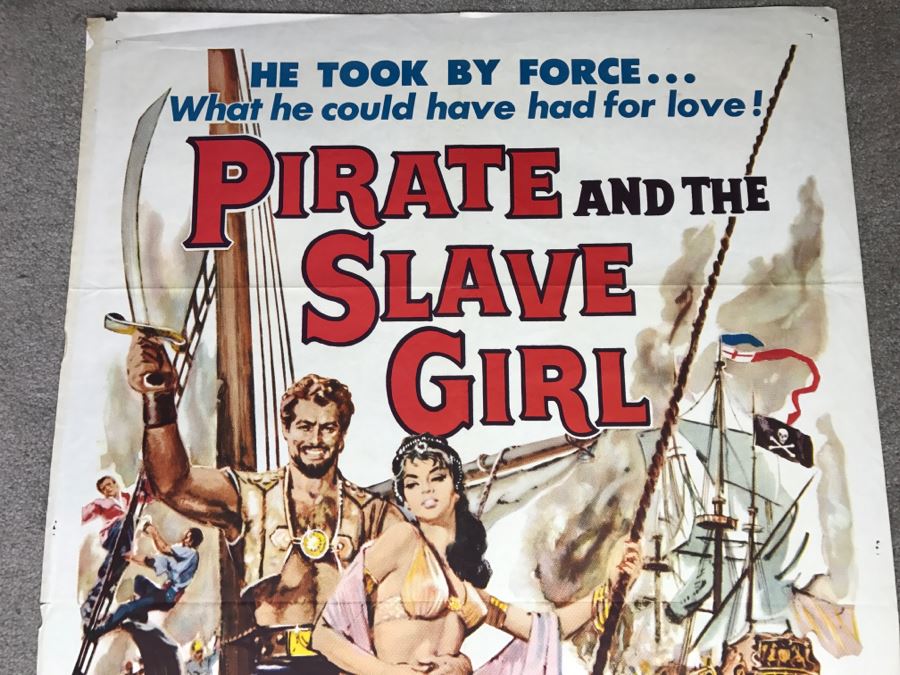Vintage 1961 Litho Movie Poster 'Pirate And The Slave Girl' 61 Of 246 - Some Edge Tears [Photo 20]