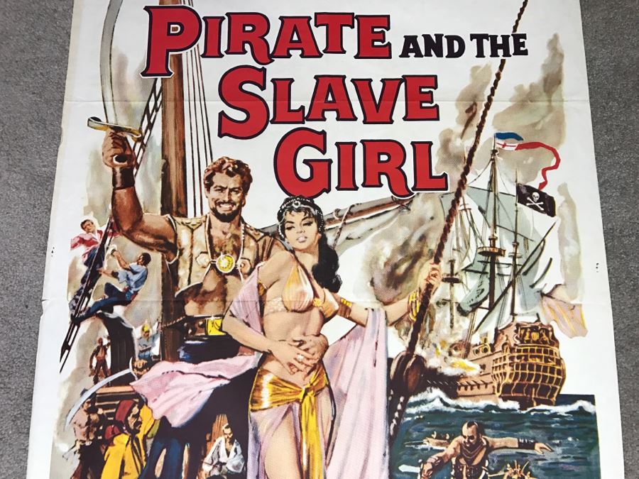 Vintage 1961 Litho Movie Poster 'Pirate And The Slave Girl' 61 Of 246 - Some Edge Tears [Photo 3]