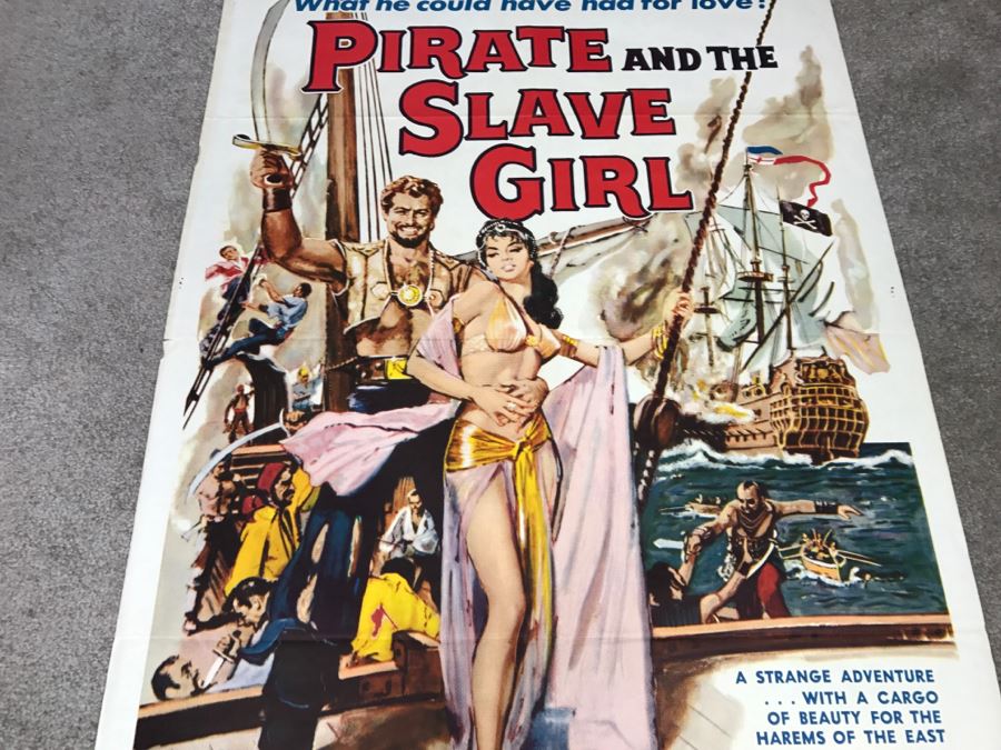 Vintage 1961 Litho Movie Poster 'Pirate And The Slave Girl' 61 Of 246 - Some Edge Tears [Photo 16]