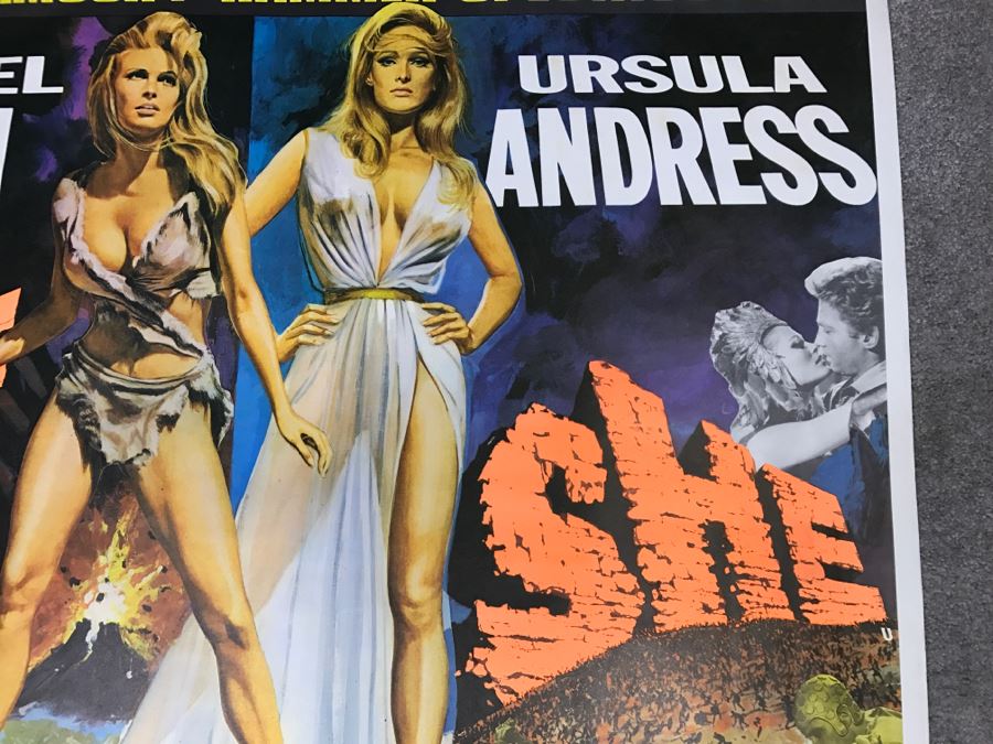 Vintage Litho Movie Poster Raquel Welch 'One Million Years B.C.' And Ursula Andress 'She' - Some Edge Tears [Photo 6]