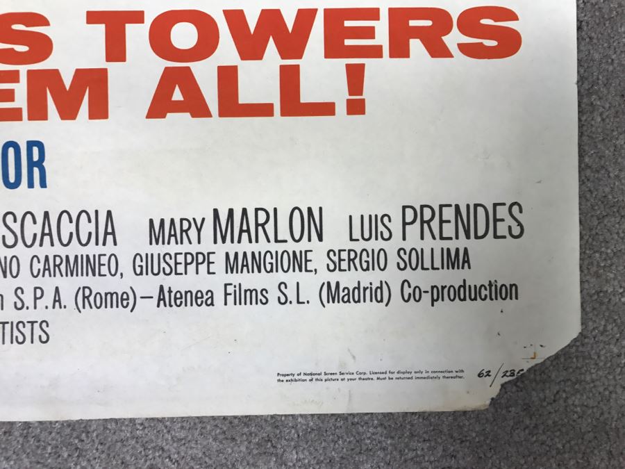 Vintage 1962 Litho Movie Poster 'Mighty Ursus' 62 Of 235 - Some Edge Tears [Photo 15]