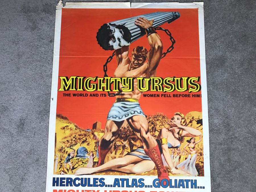 Vintage 1962 Litho Movie Poster 'Mighty Ursus' 62 Of 235 - Some Edge Tears [Photo 2]