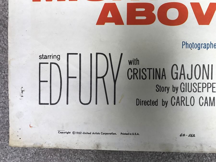 Vintage 1962 Litho Movie Poster 'Mighty Ursus' 62 Of 235 - Some Edge Tears [Photo 11]