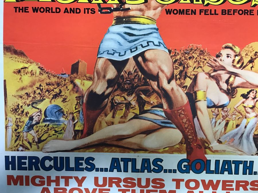 Vintage 1962 Litho Movie Poster 'Mighty Ursus' 62 Of 235 - Some Edge Tears [Photo 5]