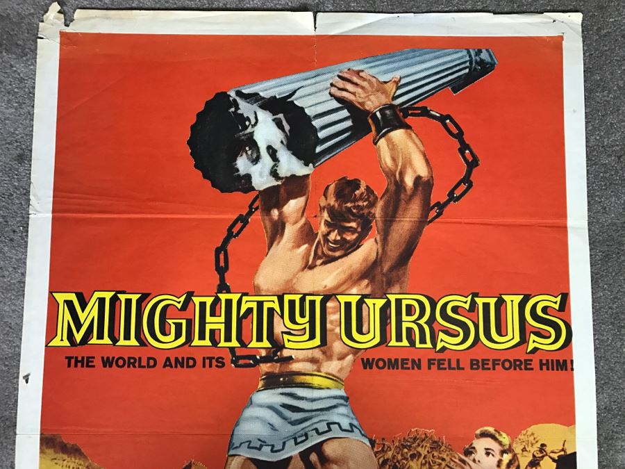 Vintage 1962 Litho Movie Poster 'Mighty Ursus' 62 Of 235 - Some Edge Tears [Photo 3]