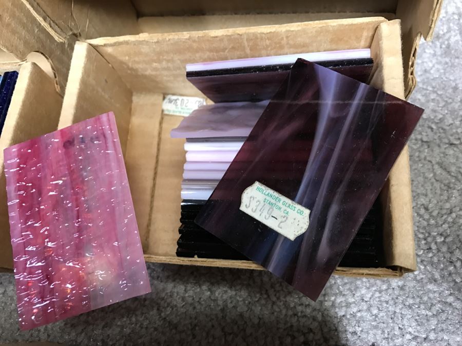 (12) Boxes Of Various Colored Stained Glass Pieces With Carrying Case [Photo 5]