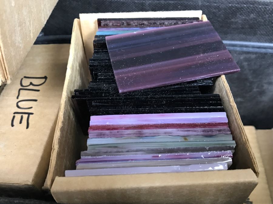 (12) Boxes Of Various Colored Stained Glass Pieces With Carrying Case [Photo 9]