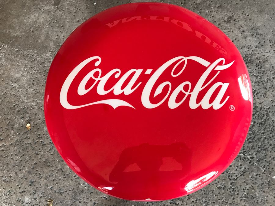 Set Of 4 Official Coca-Cola Red Chrome Bar Stools 15'W x 29.5'H [Photo 10]