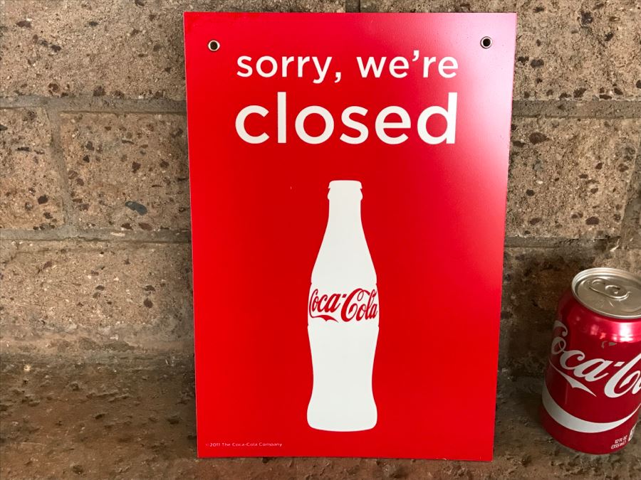 Official Coca-Cola Product Open/Close 2-Sided Flip Sign [Photo 5]