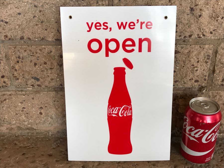 Official Coca-Cola Product Open/Close 2-Sided Flip Sign [Photo 1]