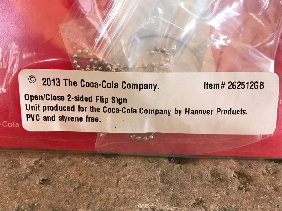 Official Coca-Cola Product Open/Close 2-Sided Flip Sign [Photo 5]