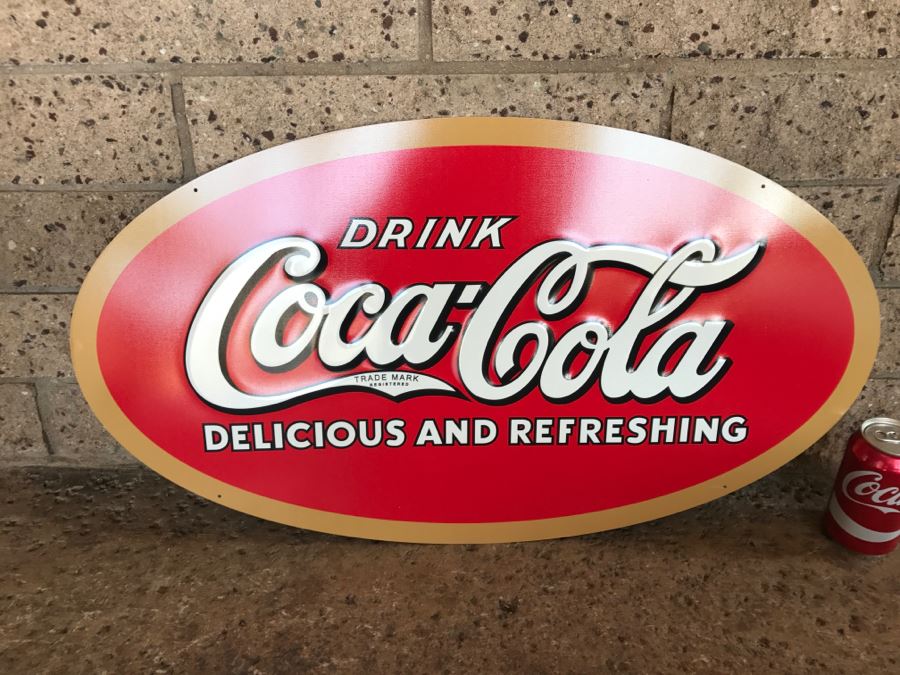 Official Coca-Cola Licensed Metal Coca-Cola Advertising Sign