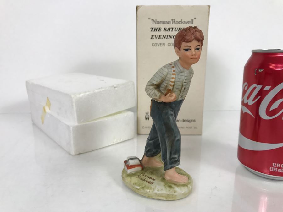 Vintage 1973 Norman Rockwell Figurine The Saturday Evening Post Dave Grossman Designs With Original Box Redhead
