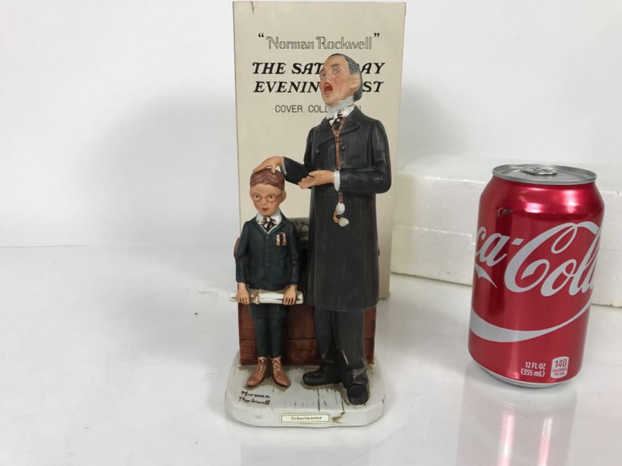 Vintage 1973 Norman Rockwell Figurine The Saturday Evening Post Dave Grossman Designs With Original Box Schoolmaster