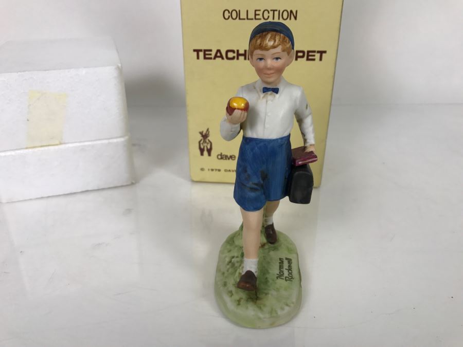 Vintage 1979 Norman Rockwell Figurine Dave Grossman Designs With Original Box Teachers Pet [Photo 8]