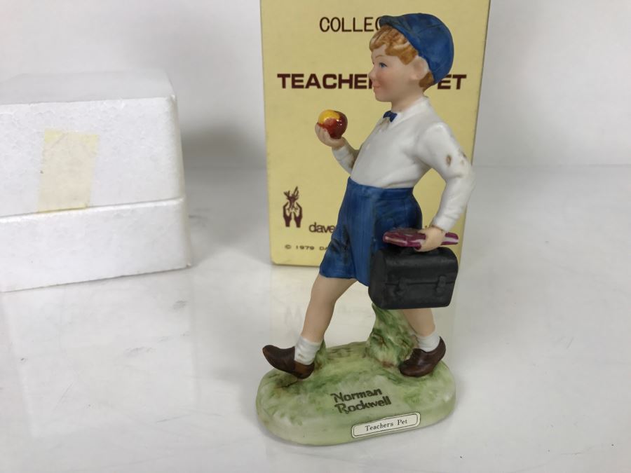 Vintage 1979 Norman Rockwell Figurine Dave Grossman Designs With Original Box Teachers Pet [Photo 5]