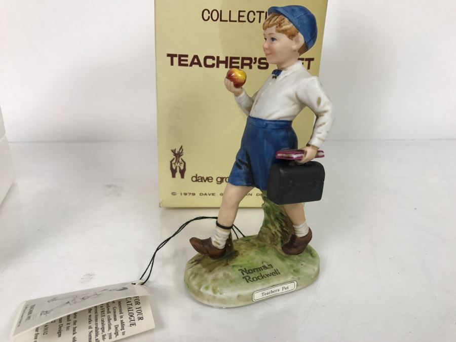 Vintage 1979 Norman Rockwell Figurine Dave Grossman Designs With Original Box Teachers Pet [Photo 5]