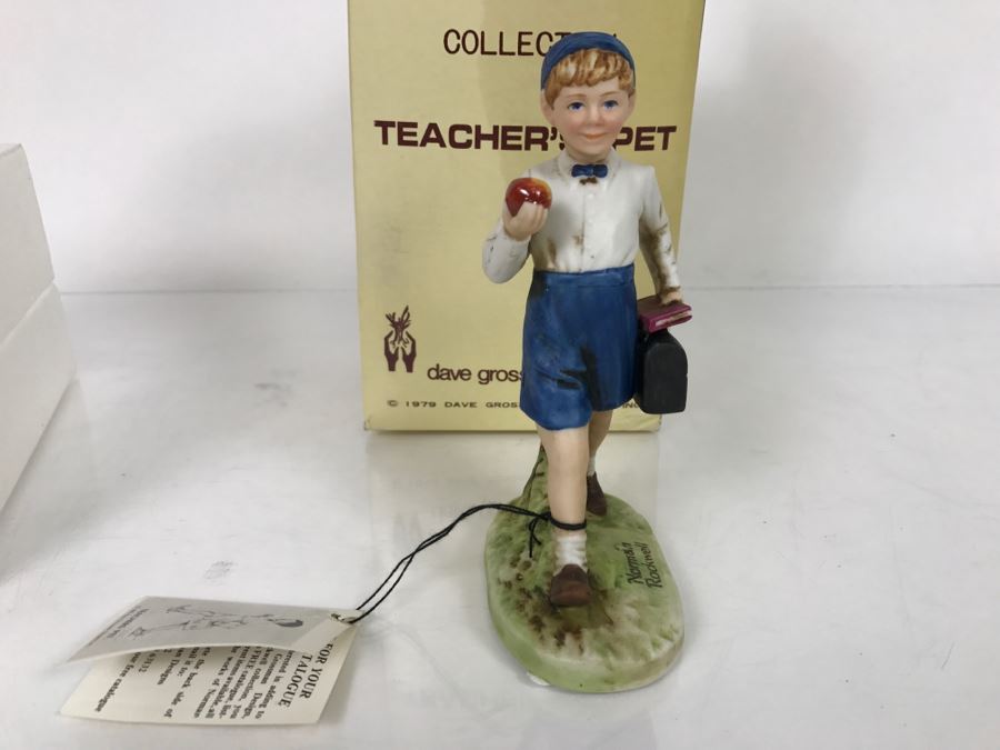 Vintage 1979 Norman Rockwell Figurine Dave Grossman Designs With Original Box Teachers Pet [Photo 7]